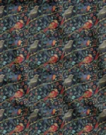 3D Bird and Leaf Motif Upholstery Colorful Fabric Model