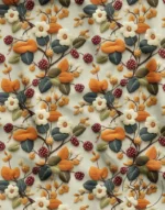 3D Colorful Leaves and Blackberry Motif Upholstery Fabric - Image 3