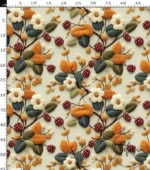 3D Colorful Leaves and Blackberry Motif Upholstery Fabric - Image 4