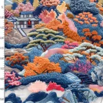 3D Nature View Upholstery Sofa and Curtain Fabric