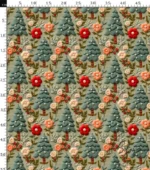 3D Pine Trees and Flower Motif Upholstery Fabric - Image 4