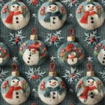 3D Winter Themed Snowman Patterned Fabric Inside Globe