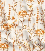 Cream Color Floor Upholstery Fabric with Meadow Flower Motif - Image 4