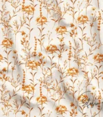 Cream Color Floor Upholstery Fabric with Meadow Flower Motif