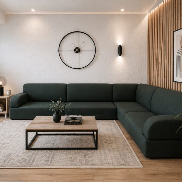 Green tatami floor sofa