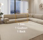 Japanese Style Sofa L Shaped Corner, Beige Sectional Couch - Image 2
