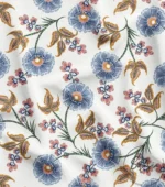 Light Blue Floral Pattern Upholstery Fabric - Image 4
