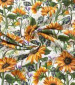 Sunflower Motif Sofa, Cushion and Curtain Fabric - Image 3