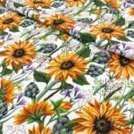 Sunflower Motif Sofa, Cushion and Curtain Fabric