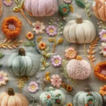 3D Floral Pumpkin Patterned Sofa and Cover Fabric