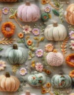 3D Floral Pumpkin Patterned Sofa and Cover Fabric