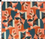 Abstract Contrast Fabric Pattern with Leaf Pattern