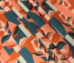 Abstract Contrast Fabric Pattern with Leaf Pattern - Image 5