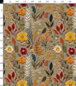 Autumn Flowers: Yellow Red Orange Color 3D Fabric - Image 4