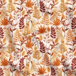 Autumn Leaves Patterned Sofa and Background Curtain Fabric