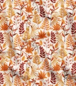 Autumn Leaves Patterned Sofa and Background Curtain Fabric