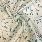 Blue Mini Leaf Motif Upholstery Fabric