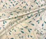 Blue Mini Leaf Motif Upholstery Fabric - Image 4