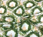 Candle and Green Wreath Patterned Fabric - Image 3