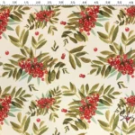 Christmas Flower Patterned Upholstery Fabric