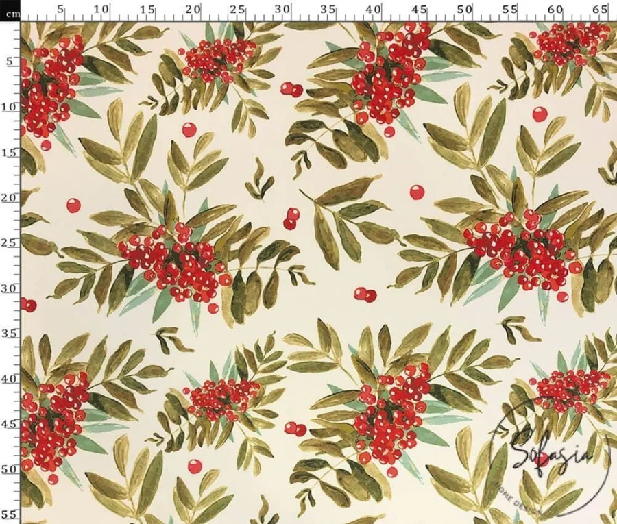 Christmas Flower Patterned Upholstery Fabric Christmas Flower Patterned Upholstery Fabric - Image 1