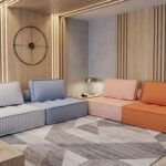 colorful floor sectional sofa