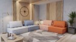 colorful floor sectional sofa