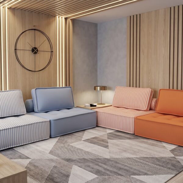 colorful floor sectional sofa
