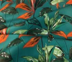 Dark Green Leaf Motif Upholstery Fabric Model - Image 3