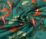 Dark Green Leaf Motif Upholstery Fabric Model