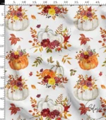 Elegant Upholstery Fabric with Pumpkin and Flower Pattern - Image 3