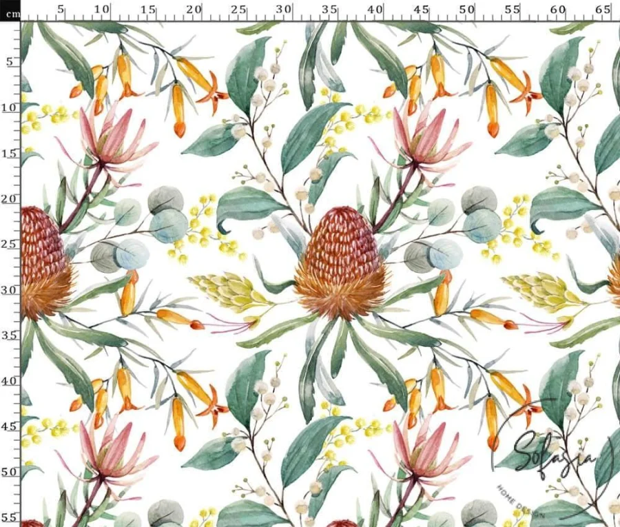 Eucalyptus Flower Motif Upholstery Fabric Model Eucalyptus Flower Motif Upholstery Fabric Model - Image 1