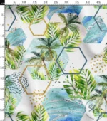 Fabric Model Prepared with Palm Tree and Geometric Patterns - Image 3