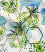 Fabric Model Prepared with Palm Tree and Geometric Patterns - Image 4