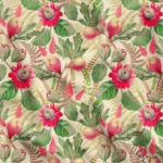 Flower and Fig Patterned Upholstery Fabric Model