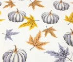 Gray Pumpkin and Yellow Leaf Pattern Fabric - Image 6