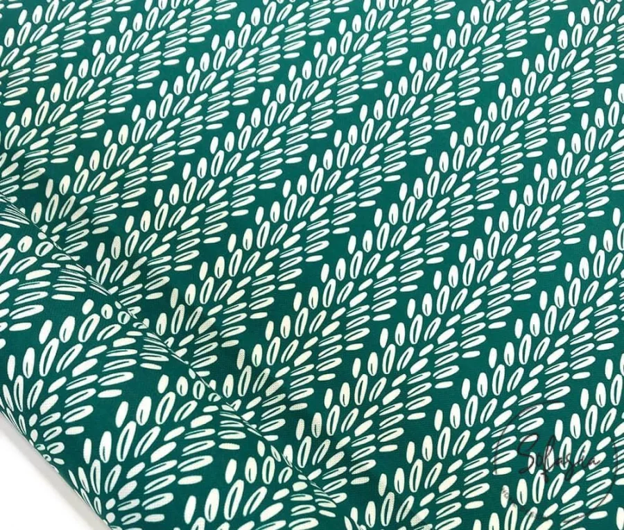 Green Fabric with Spike Pattern Green Fabric with Spike Pattern - Image 1