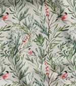 Ikat Fabric Made with Goldfinch and Leaves