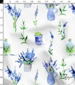 Ikat Fabric Model with Lavender Floral Patterns - Image 3
