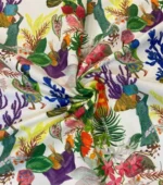 Ikat Fabric Model with Tropical Plant Figures Design - Image 3