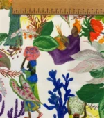 Ikat Fabric Model with Tropical Plant Figures Design - Image 4