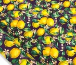 Lemon and Leaf Motif Ikat Fabric Model