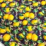 Lemon and Leaf Motif Ikat Fabric Model