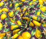 Lemon and Leaf Motif Ikat Fabric Model - Image 5