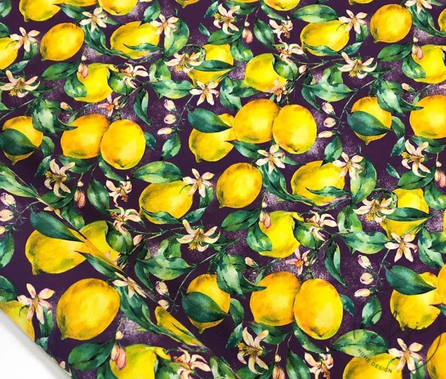 Lemon and Leaf Motif Ikat Fabric Model Lemon and Leaf Motif Ikat Fabric Model - Image 1