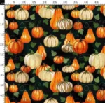 Modern Design Fabric with Leaf and Pumpkin Motif - Image 3