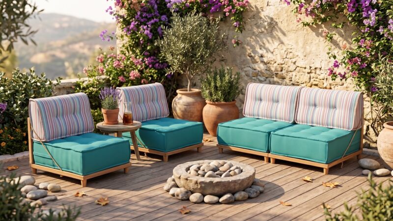 Modular Outdoor Garden Wooden Furniture, Waterproof Veranda Bench 1 modular outdoor garden furniture