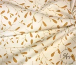 Mustard Mini Leaf Motif Upholstery Fabric - Image 4