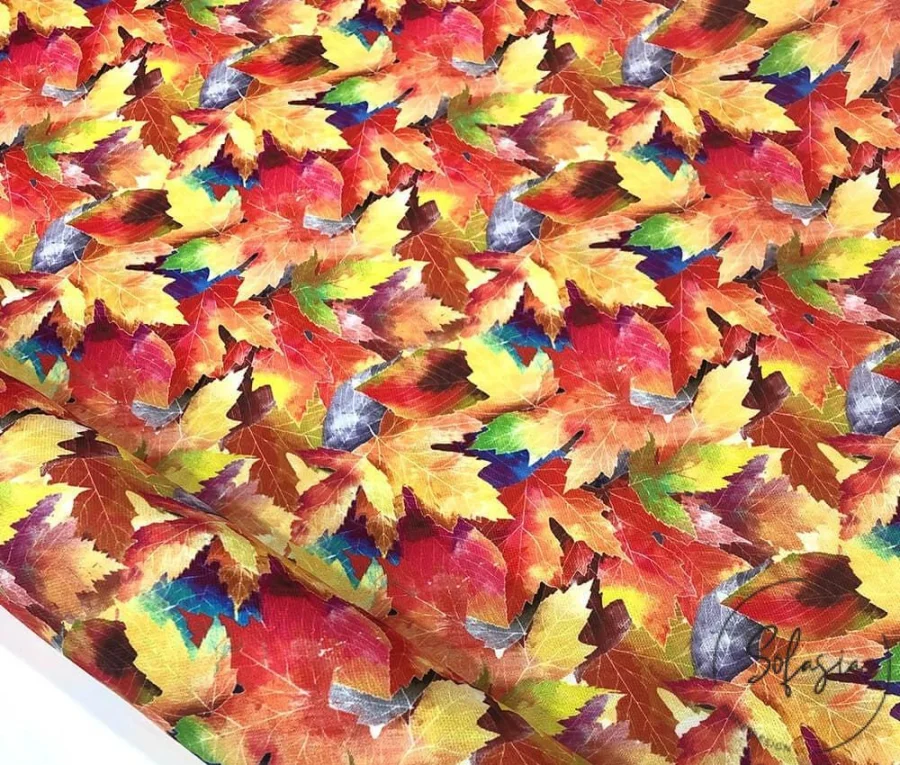 New Generation Upholstery Fabric with Autumn Leaves Motif New Generation Upholstery Fabric with Autumn Leaves Motif - Image 1