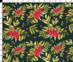 Oil Color Upholstery Fabric with Poinsettia Pattern